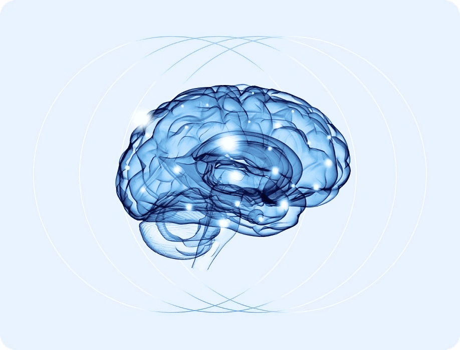 Brain with waves